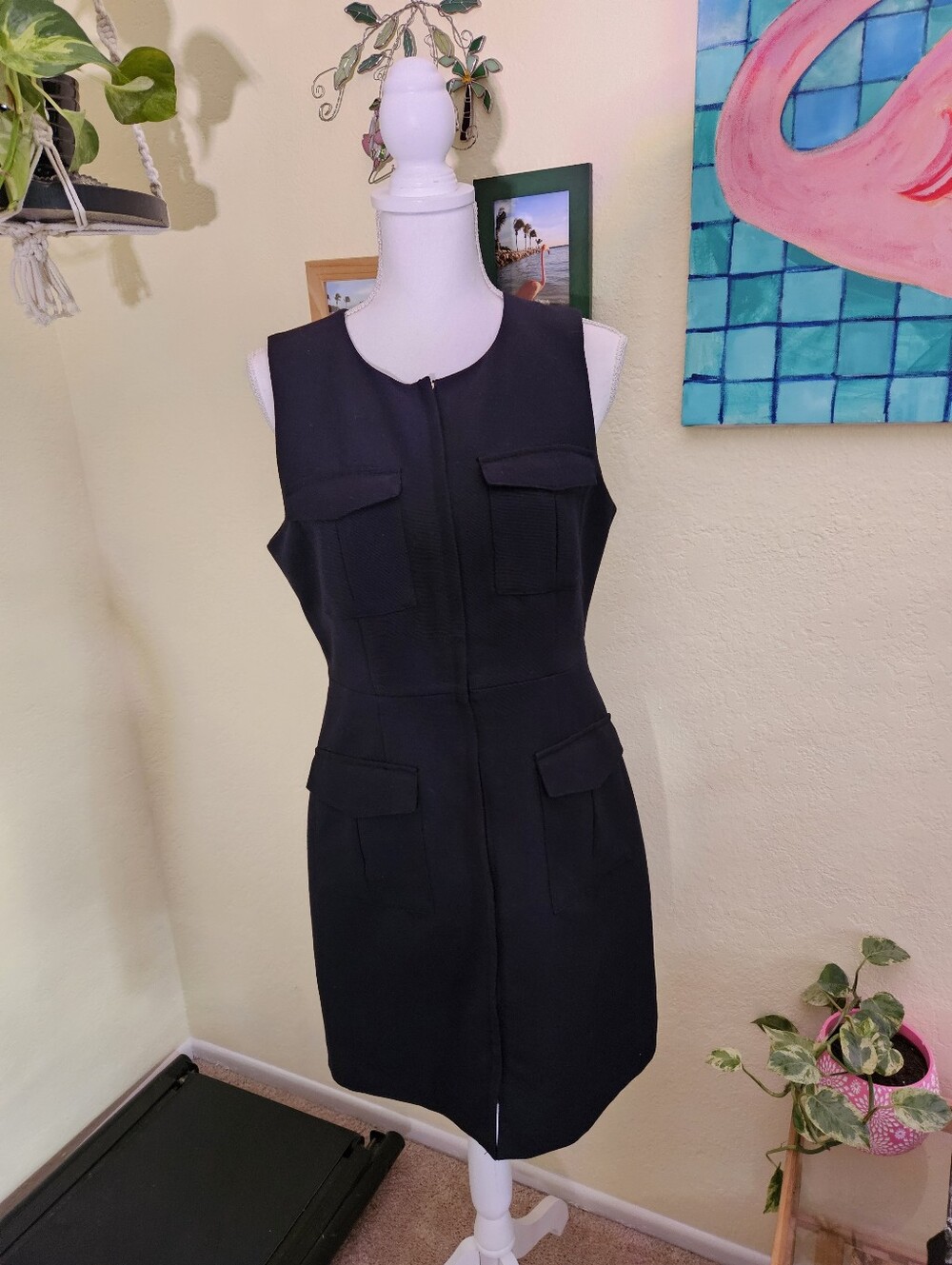 H & M Classic Black Sleeveless Sheath Dress - Timeless Workwear Sz 12